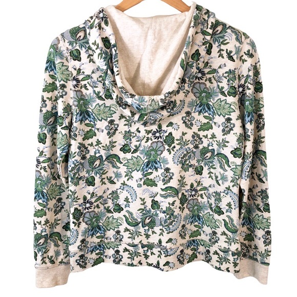 Charter Club Floral Hoodie Sweatshirt Size S Full Zip With Pockets Excellent - Picture 2 of 4